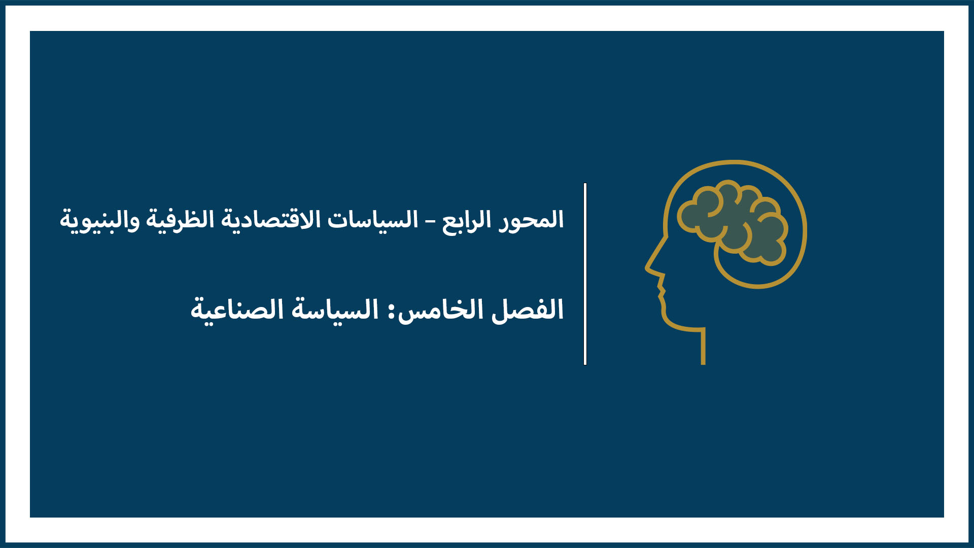 المحور الرابع – السياسات الاقتصادية الظرفية والبنيوية (الفصل الخامس: السياسة الصناعية)  ملاحظة: هذا الدرس معلق لهذا العام